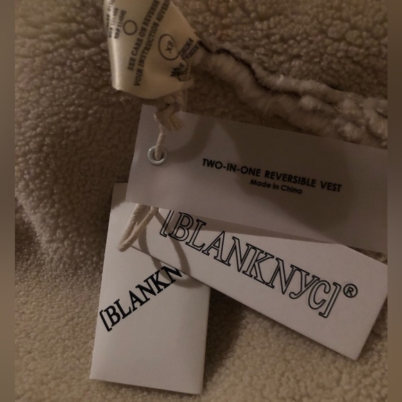 Blank NYC REVOLVE Womens Faux Leather Sherpa Vest Jacket XS NWT - Picture 3 of 8